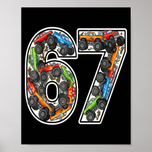 Monster Trucks 67 Meme Funny Design For Boys Kids Poster