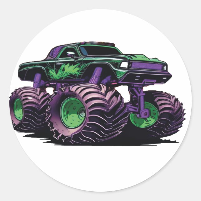 Monster Trucks Are Jam Kids My Truck Lover  Classic Round Sticker (Front)