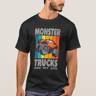 Monster Trucks Are My Jam Boys Vintage Distressed  T-Shirt