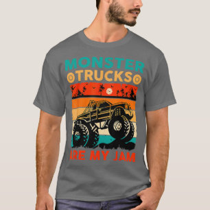 Monster Trucks Are My Jam Boyx27s Vintage Retro Mo T-Shirt