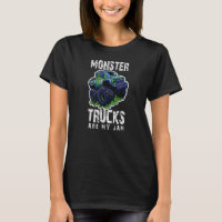 Monster Trucks Are My Jam Green Purple 4x4 for boy