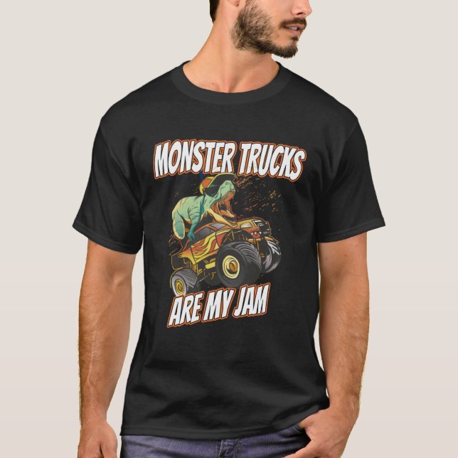 Monster Trucks Are My Jam  Monster Truck For Kids T-Shirt (Front)