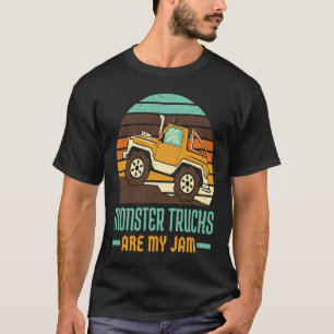 Monster Trucks are my Jam Retro Sunset Truckdriver T-Shirt