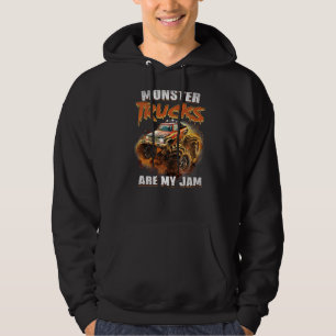 Monster Trucks Are My Jam  Toddler Boys Kids Hoodie