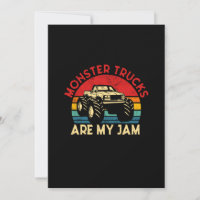 Monster Trucks Are My Jam Vintage Retro Monster Tr