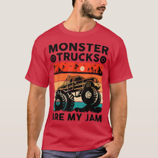 Monster Trucks Are My Jam Vintage Retro Monster Tr T-Shirt