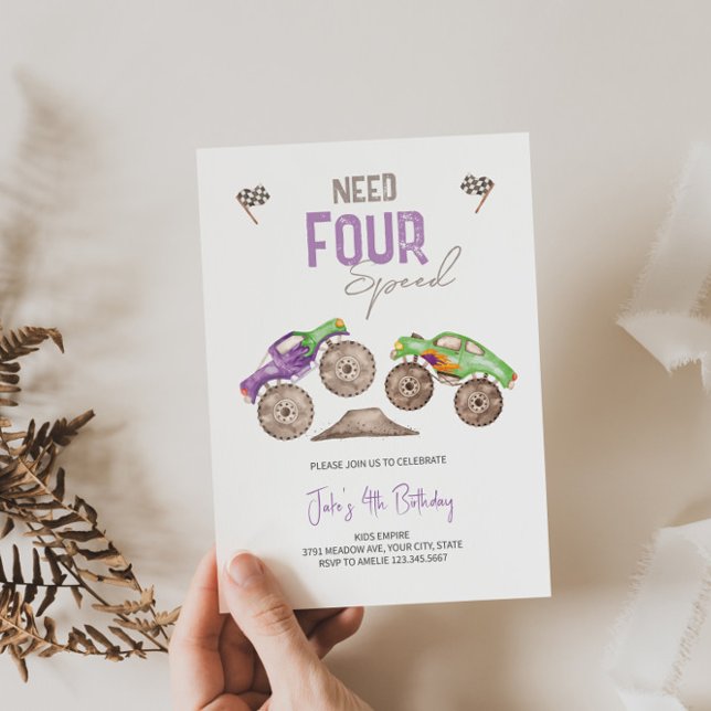 Monster Trucks Bash Birthday Invitation Any Age (Creator Uploaded)