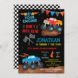 Monster Trucks Birthday Invitations for boy Trucks