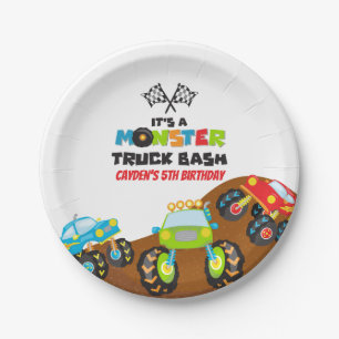 Monster Trucks birthday Paper Plate
