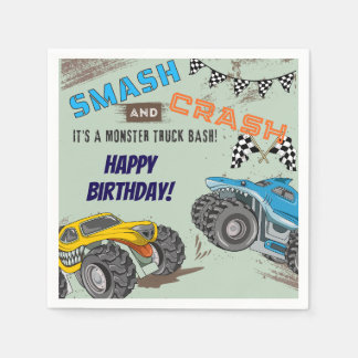 Monster Trucks Boy Birthday Party  Napkin