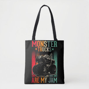 Monster Trucks Boys Girls Monster Truck Retro Tote Bag