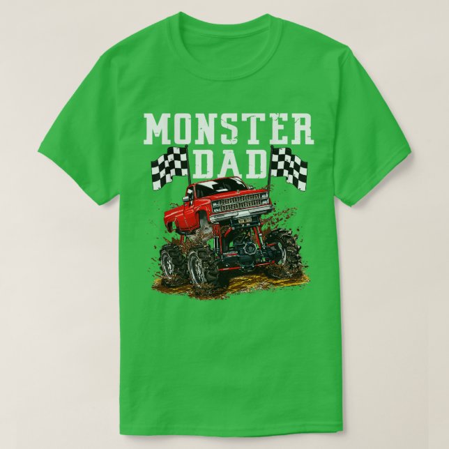 Monster Trucks Dad For Birthday Kid FatherS Day T-Shirt (Design Front)