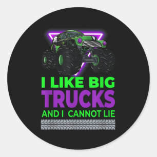 Monster Trucks - I Like Big Trucks And I Cannot Li Classic Round Sticker
