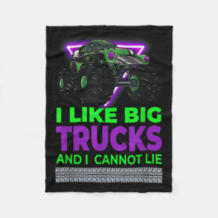 Monster Trucks - I Like Big Trucks And I Cannot Li Fleece Blanket