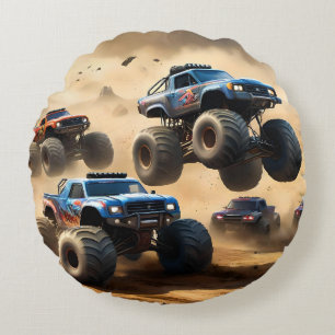Monster Trucks Mayhem, Boys Hoodie Round Cushion