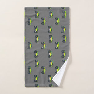 monster trucks on grey hand towel