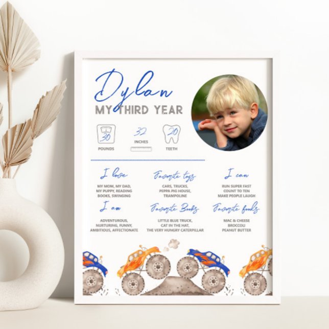 Monster Trucks Photo Milestone Sign (Creator Uploaded)