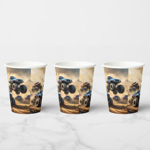 Monster Trucks Racing In The Desert, Paper Cups