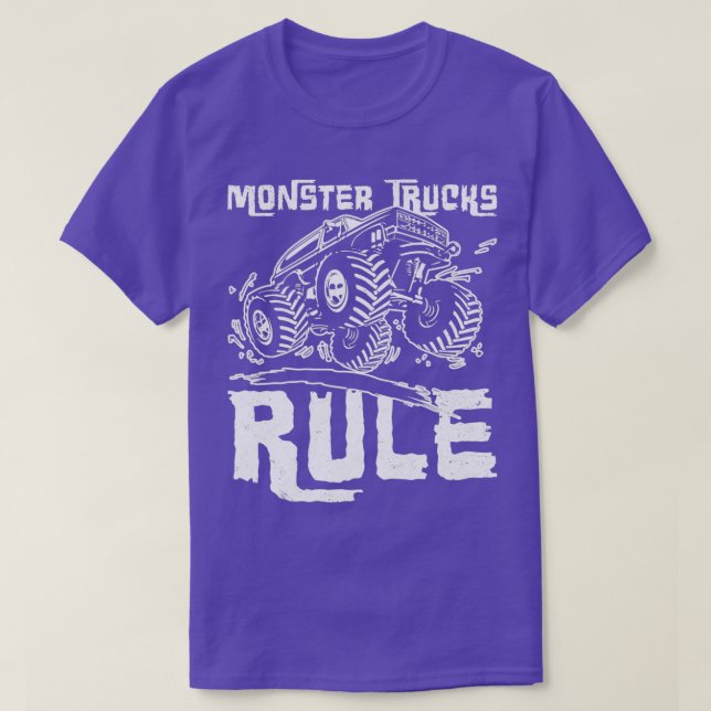 Monster Trucks Rule Jumping  T-Shirt (Design Front)