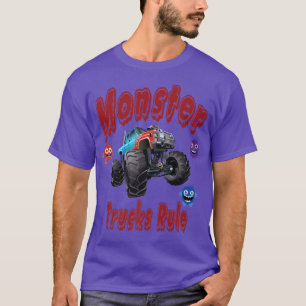 Monster Trucks Rule - Kids Birthday Gift Boy Girl  T-Shirt