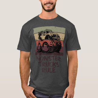 Monster Trucks Rule - Retro Vintage Monster Truck  T-Shirt