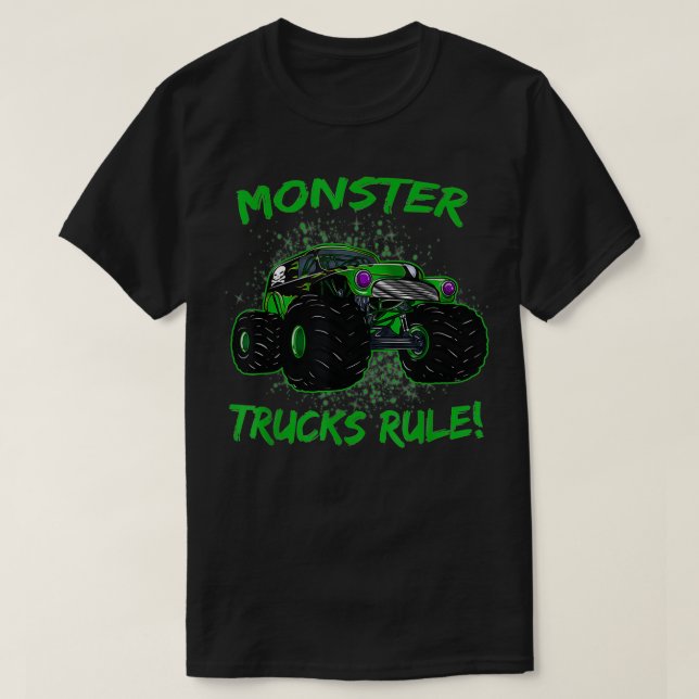 Monster Trucks Rule  T-Shirt (Design Front)