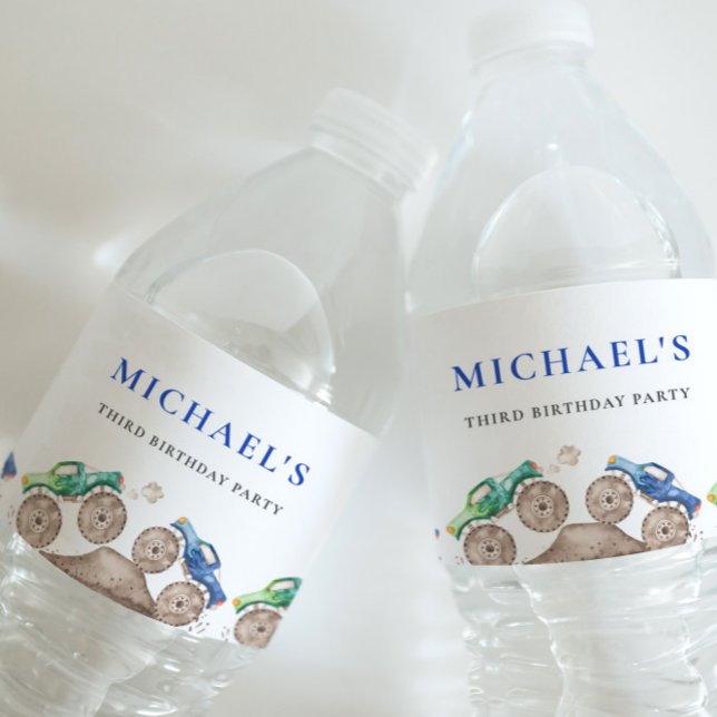 Monster Trucks Water Bottle Label (Creator Uploaded)