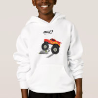 Monster wheels orange, yellow, red, green hoodie