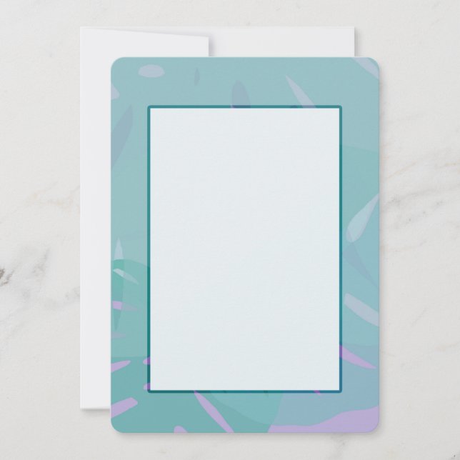 Monstera Abstract Blue Invitations (Front)