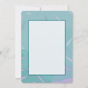 Monstera Abstract Blue Invitations