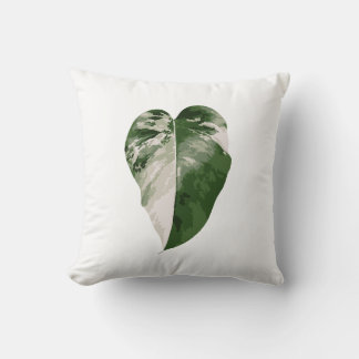 Monstera Albo Heart — Home Decor Real Plant Art Cushion