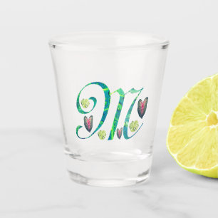 Monstera Alphabet "M" Shot Glass