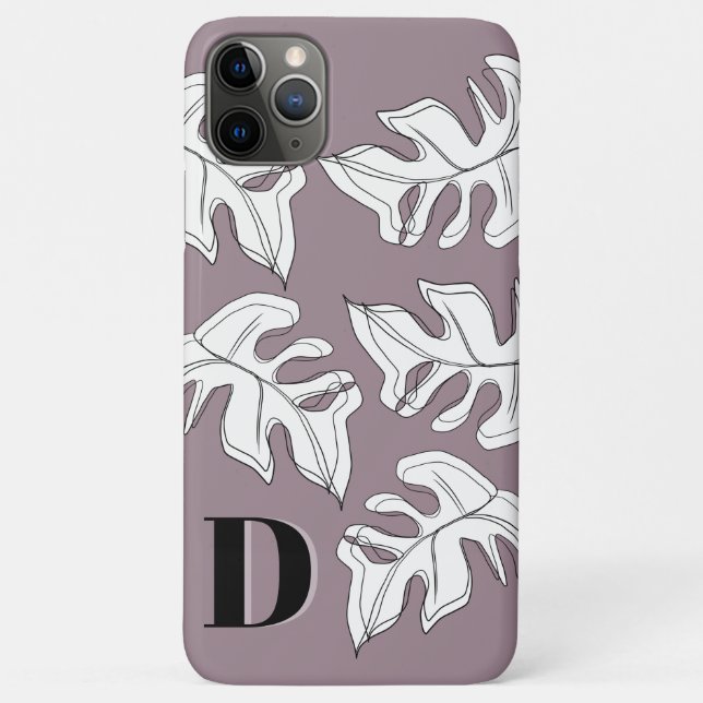 Monstera Black White Botanical Wedding Case-Mate iPhone Case (Back)