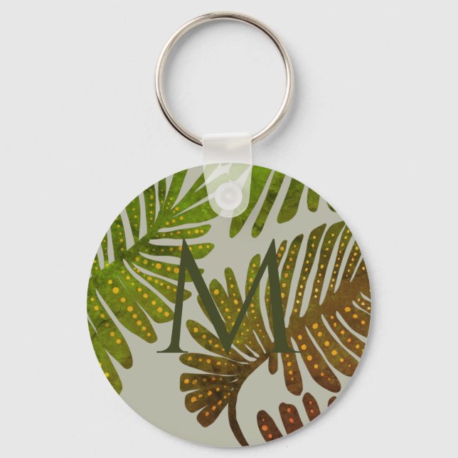 Monstera  button key ring (Front)