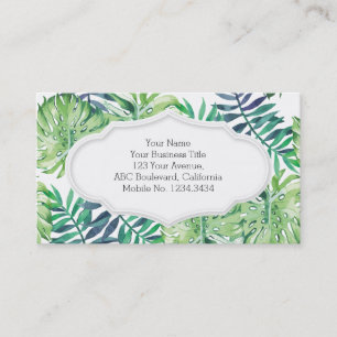Monstera Deliciosa Hawaiian Island Tropics Leaves Business Card