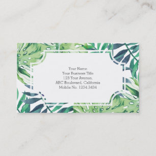 Monstera Deliciosa Hawaiian Island Tropics Leaves Business Card