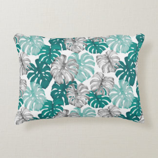 Monstera Duo Tone: Minimal Tropics Decorative Cushion