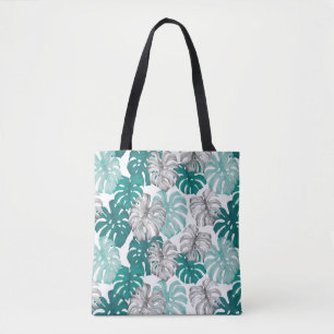 Monstera Duo Tone: Minimal Tropics Tote Bag