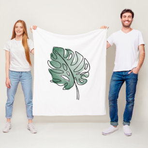 Monstera Fleece Blanket