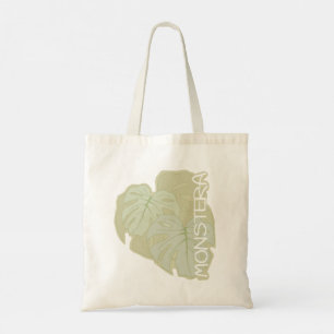 Monstera foliage in soft green Tote Bag