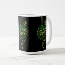 Monstera Green and Gold – Smoked Plant Mug