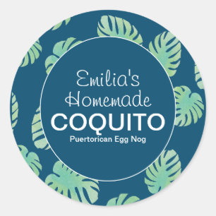 Monstera Homemade Coquito Drink Classic Round Sticker