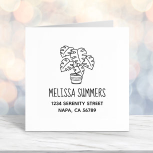 Monstera Houseplant Address Self-inking Stamp