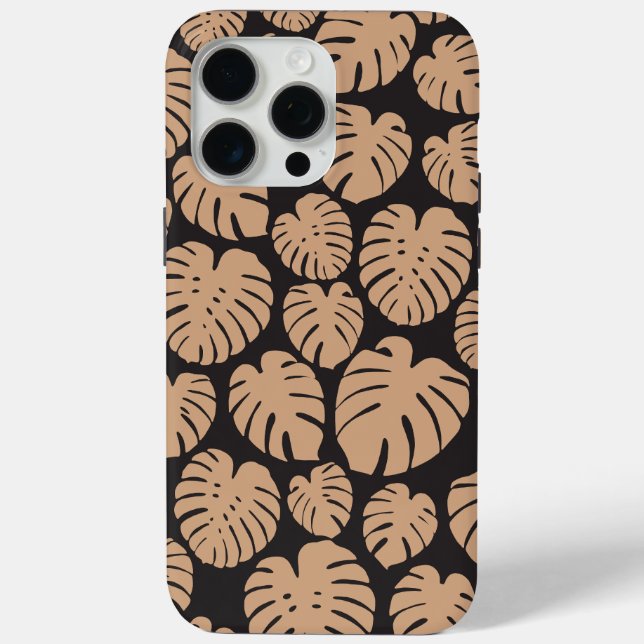 Monstera in Tan and Black Case-Mate iPhone Case (Back)