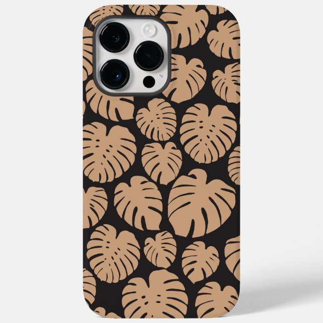 Monstera in Tan and Black Case-Mate iPhone Case (Back)