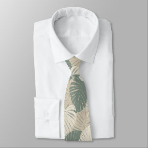 Monstera Jungle Hawaiian Tropical Leaves - Sage Tie