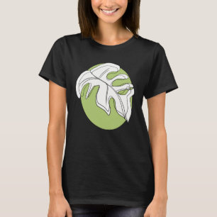 Monstera Leaf Abstract Plant Illustration Green T-Shirt