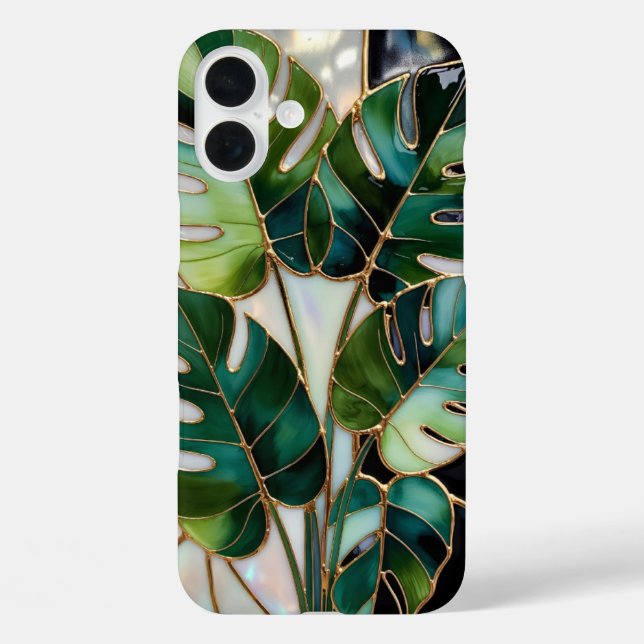 Monstera Leaf Aesthetic Phone Case Green (Back)