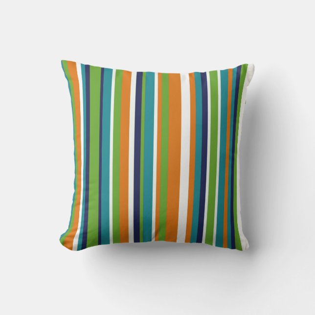 Monstera Leaf Collection Colourful Stripes Cushion (Front)