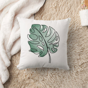 Monstera leaf cushion
